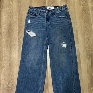 HOLLISTER Women’s 4S W27 Regular Low Rise Super Baggy Blue Jeans